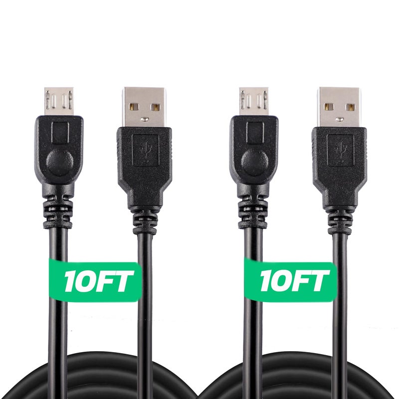Xahpower 2 Pack 10Ft Controller Charging Cable for PS4, Play and Charge Micro USB Charger High Speed Data Sync Cord for Playstation4 PS4 Slim/Pro Controller, Xbox One S/X Controller, Android - Image 5